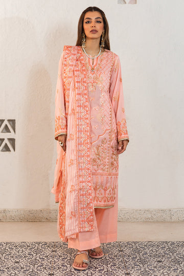 Zellbury | Unstitched 3 Piece Lawn | Embroidered Shirt Shalwar Dupatta - 0324
